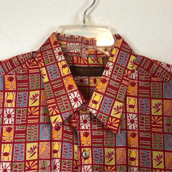 Tori Richard Honolulu Short Sleeve Button Front Shirt Large - Picture 3 of 9